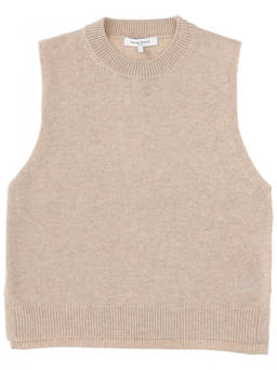 Maison Kitsune - Beige Solid Crew Neck Top