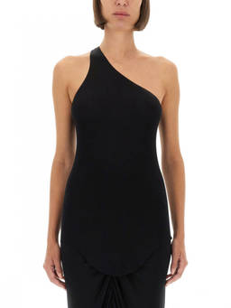 Rick Owens - Black Solid One Shoulder Top (XS)