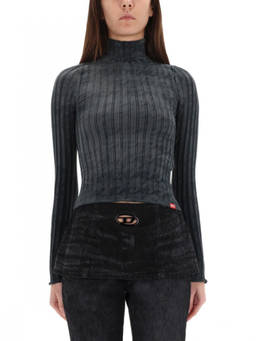 Diesel - Grey Stripes Mock Collar Top (XS)
