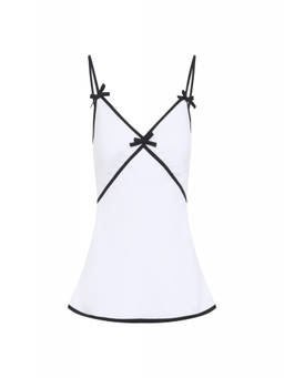 Moschino - White Solid V Neck Top