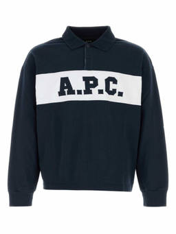 A.P.C. - Navy Blue Logo Polo T-Shirt