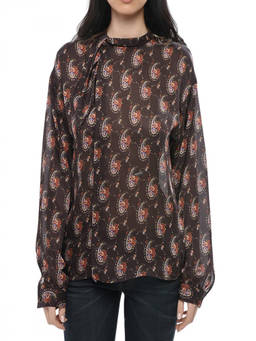 Dsquared2 - Brown Paisley Crew Neck Top