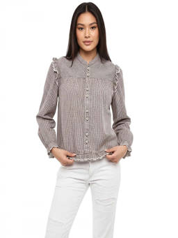 Dsquared2 - Multicolour Checks Mandarin Collar Top
