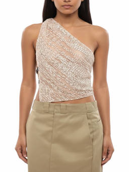 Dsquared2 - Pink Embellished One Shoulder Top