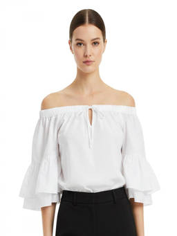 Meryll Rogge - White Off Shoulder Top (XXS)