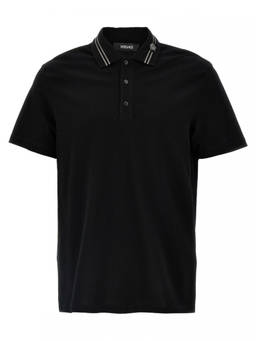 Versace - Black Medusa Embroidery Polo T-Shirt (L)