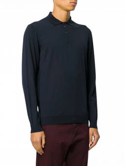 Drumohr - Navy Blue Logo Polo T-Shirt