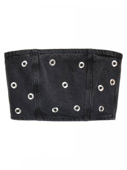 Rotate Birger Christensen - Black Studded Denim Top