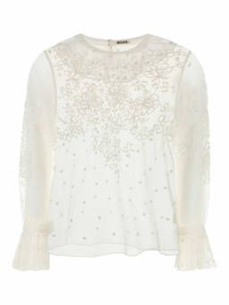 BODE - White Mesh Middlemist Blouse (M)