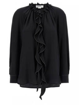 Victoria Beckham - Black Ruffle Blouse (M)