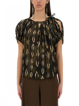 Isabel Marant - Black Printed Round Neck Top (M)