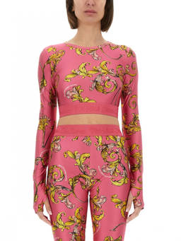 Versace Jeans Couture - Pink Printed Round Neck Top
