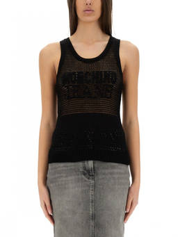 Moschino - Black Logo Round Neck Top (XS)