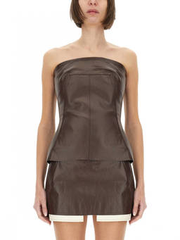 Rick Owens - Brown Solid Strapless Top (S)