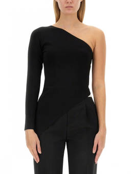 Alexander Wang - Black Solid One Shoulder Top (M)