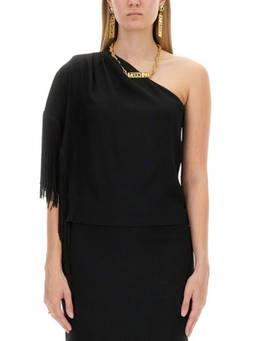 Moschino - Black Solid One Shoulder Top