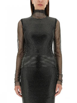 Sportmax - Black Embellished Mock Collar Top (M)
