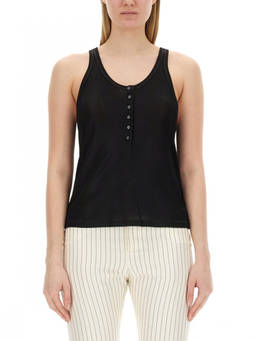 Tom Ford - Black Solid Scoop Neck Top