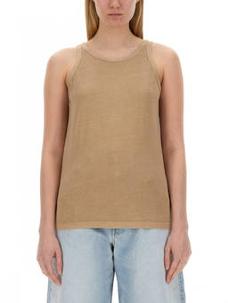 Sportmax - Beige Solid Round Neck Top (S)