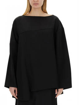 Jil Sander - Black Solid Boat Neck Top