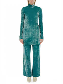 Jil Sander - Blue Solid Turtle Neck Top