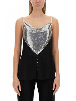 RABANNE - Multicolour Embellished Cowl Neck Top