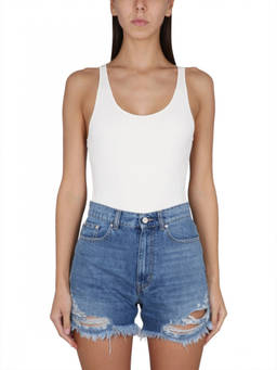 Stella McCartney - White Solid Scoop Neck Top (M)