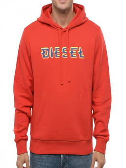 Diesel - Red Logo Regular Hoodie