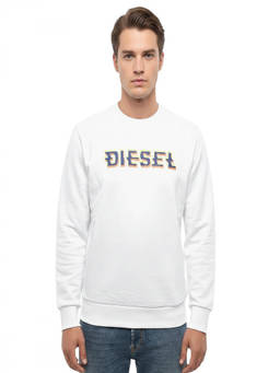Diesel - White Graphic Logo Sweatshirt