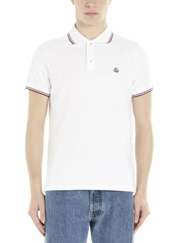 Moncler - White Logo Shirt Collar Polo T-Shirt