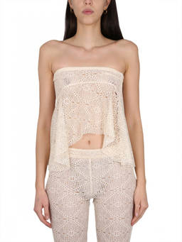 Dsquared2 - Light Brown Lace Strapless Top (S)