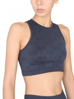 Rotate Birger Christensen - Navy Blue Logo Round Neck Top (XS/S)