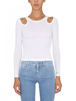 Stella McCartney - White Solid Round Neck Top (XS)
