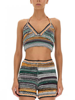 Miista - Multicolour Stripes V Neck Top (M)
