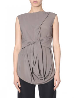 Rick Owens - Grey Solid Boat Neck Top (S)