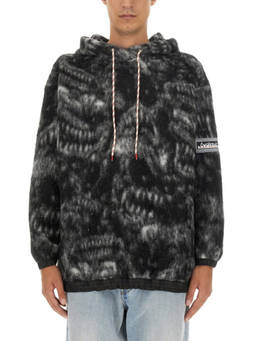 Aries - Black Abstract Relaxed Hoodie