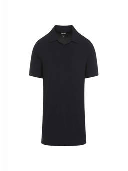 Giorgio Armani - Navy Blue Solid Polo T-Shirt