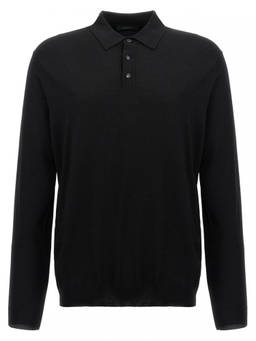 Zanone - Black Wool Polo T-Shirt (XL)