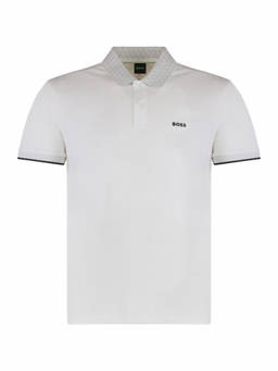 Boss - White Printed Logo Polo T-Shirt