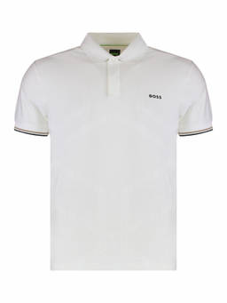Boss - White Slim Fit Logo Polo T-Shirt