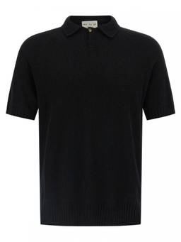 Ma'ry'ya - Black Spongy Effect Polo T-Shirt (XL)