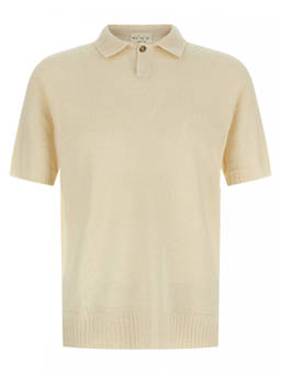 Ma'ry'ya - Beige Spongy Effect Polo T-Shirt (2XL)