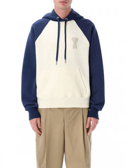 AMI Paris - Blue Colour Block Hoodie