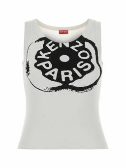 Kenzo - White Graphic Logo Round Neck Top