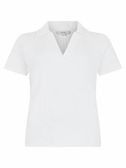 Vince - White Cotton Ribbed Polo T-Shirt (M)