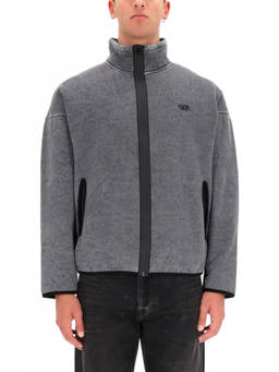 Diesel - Grey Logo Mock Collar Sweatshirt