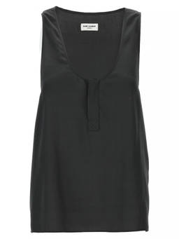 Saint Laurent - Black Silk Tank Top
