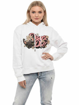Dsquared2 - White Graphic Hood Sweatshirt