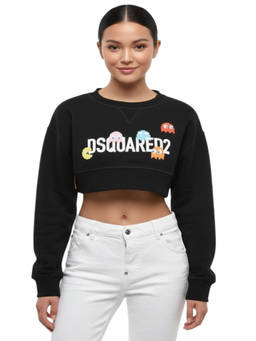 Dsquared2 - Black Graphic Crew Neck Sweatshirt