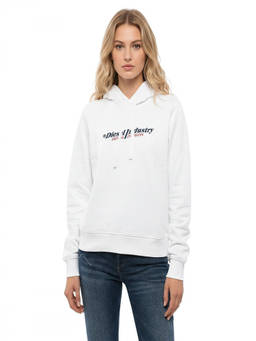 Diesel - White Logo Hood Sweatshirt